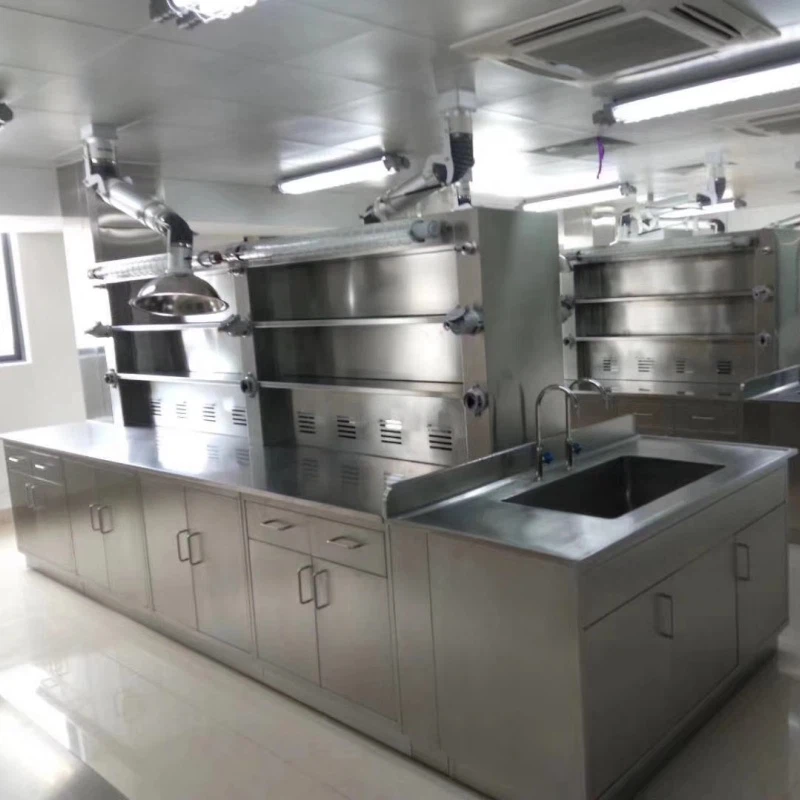 Málmrannsóknarstofuverk og labe bekk með ryðfríu stáli bolum